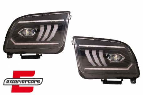 Full LED prednja svjetla SEQ žmigavci (crna) / Ford Mustang V (2004-2009), LPFO99