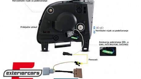 Full LED prednja svjetla SEQ žmigavci (crna) / Ford Mustang V (2004-2009), LPFO99