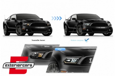 Full LED prednja svjetla SEQ žmigavci (crna) / Ford Mustang V (2004-2009), LPFO99