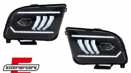 Full LED prednja svjetla SEQ žmigavci (crna) / Ford Mustang V (2004-2009), LPFO99