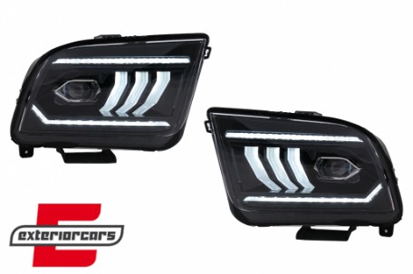 Full LED prednja svjetla SEQ žmigavci (crna) / Ford Mustang V (2004-2009), LPFO99