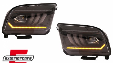 Full LED prednja svjetla SEQ žmigavci (crna) / Ford Mustang V (2004-2009), LPFO99