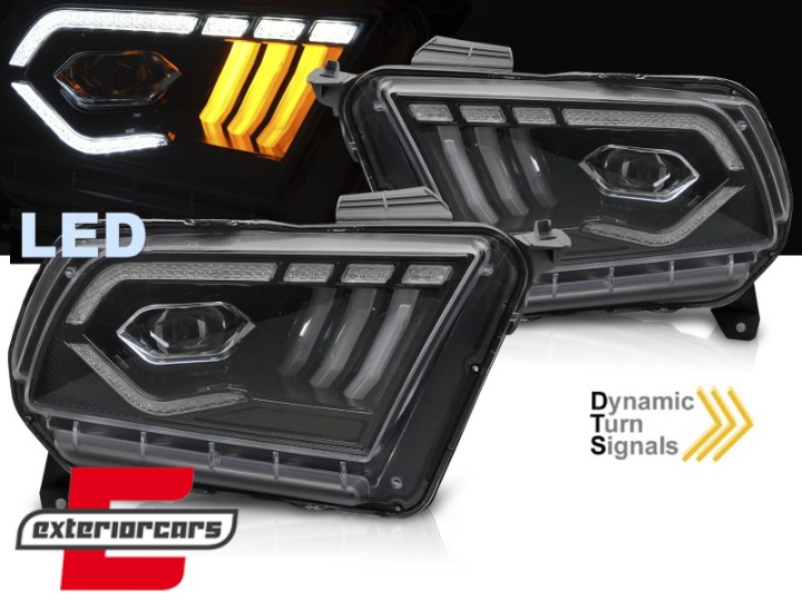 Full LED prednja svjetla SEQ žmigavci (crna) / Ford Mustang V (2010-2014), LPFO98