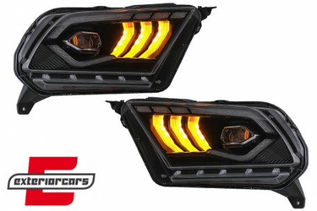 Full LED prednja svjetla SEQ žmigavci (crna) / Ford Mustang V (2010-2014), LPFO98