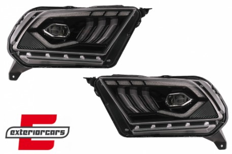 Full LED prednja svjetla SEQ žmigavci (crna) / Ford Mustang V (2010-2014), LPFO98