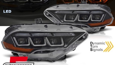Full LED prednja svjetla SEQ žmigavci (crna) / Ford Mustang VI Facelift (2018-2023), LPFOC3