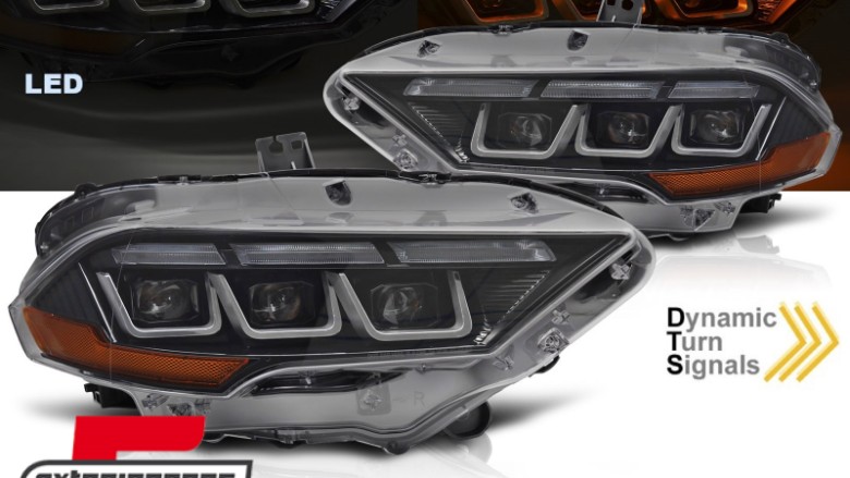 Full LED prednja svjetla SEQ žmigavci (crna) / Ford Mustang VI Facelift (2018-2023), LPFOC3