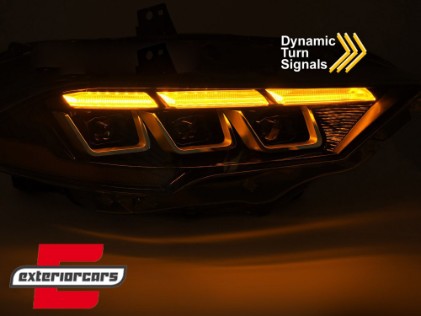 Full LED prednja svjetla SEQ žmigavci (crna) / Ford Mustang VI Facelift (2018-2023), LPFOC3