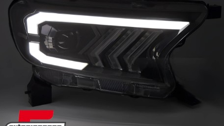 Full LED prednja svjetla SEQ žmigavci (crna) / Ford Ranger (2015-2022), LPFOC0