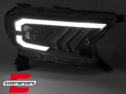 Full LED prednja svjetla SEQ žmigavci (crna) / Ford Ranger (2015-2022), LPFOC0