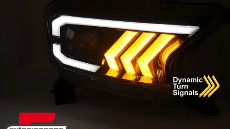 Full LED prednja svjetla SEQ žmigavci (crna) / Ford Ranger (2015-2022), LPFOC0