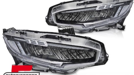 Full LED prednja svjetla SEQ žmigavci (crna) / Honda Civic Mk10 (2016-2021), LPHO36