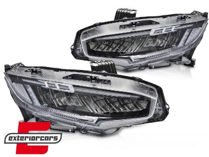 Full LED prednja svjetla SEQ žmigavci (crna) / Honda Civic Mk10 (2016-2021), LPHO36