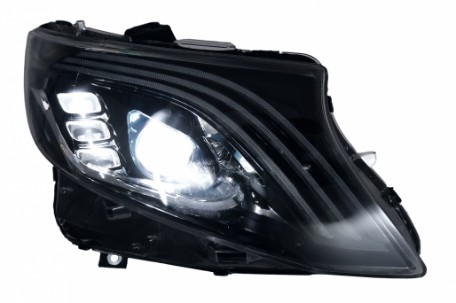 Full LED prednja svjetla SEQ žmigavci (crna) / Mercedes V-klasa Vito W447 (2014-2023), LPMEF0