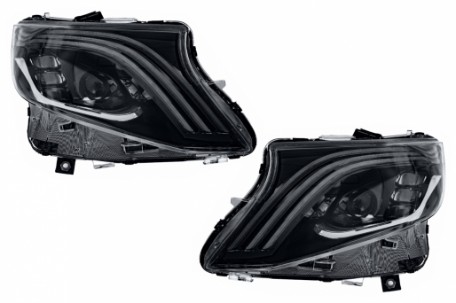 Full LED prednja svjetla SEQ žmigavci (crna) / Mercedes V-klasa Vito W447 (2014-2023), LPMEF0