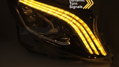 Full LED prednja svjetla SEQ žmigavci (crna) / Mercedes V-klasa Vito W447 (2014-2023), LPMEF8