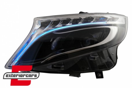 Full LED prednja svjetla SEQ žmigavci (crna) / Mercedes V-klasa W447 Vito (2014-2023), LPMEF5