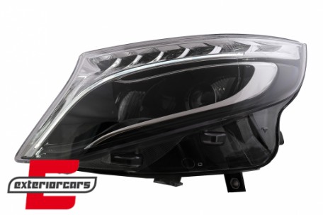 Full LED prednja svjetla SEQ žmigavci (crna) / Mercedes V-klasa W447 Vito (2014-2023), LPMEF5