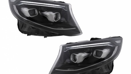 Full LED prednja svjetla SEQ žmigavci (crna) / Mercedes V-klasa W447 Vito (2014-2023), LPMEF9