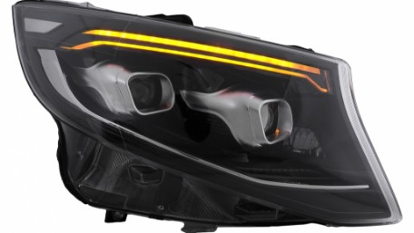 Full LED prednja svjetla SEQ žmigavci (crna) / Mercedes V-klasa W447 Vito (2014-2023), LPMEF9