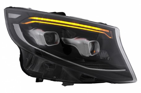 Full LED prednja svjetla SEQ žmigavci (crna) / Mercedes V-klasa W447 Vito (2014-2023), LPMEF9