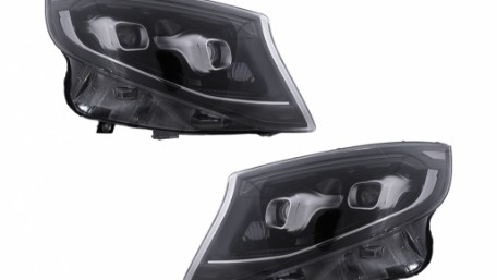 Full LED prednja svjetla SEQ žmigavci (crna) / Mercedes V-klasa W447 Vito (2014-2023), LPMEF9
