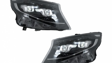 Full LED prednja svjetla SEQ žmigavci (crna) / Mercedes V-klasa W447 Vito (2014-2023), LPMEF9