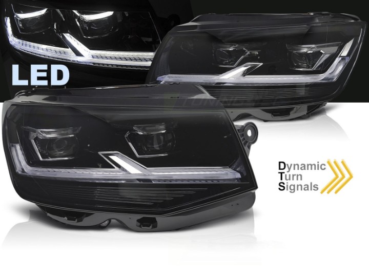 Full LED prednja svjetla SEQ žmigavci (crna) / VW T6 (2015-2019), LPVWX8