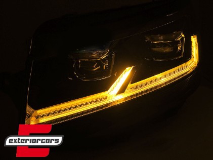 Full LED prednja svjetla SEQ žmigavci (crna) / VW T6 (2015-2019), LPVWX8