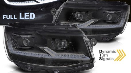 Full LED prednja svjetla SEQ žmigavci (crna) / VW T6 (2015-2019), LPVX36
