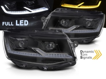 Full LED prednja svjetla SEQ žmigavci (crna) / VW T6 (2015-2019), LPVX36