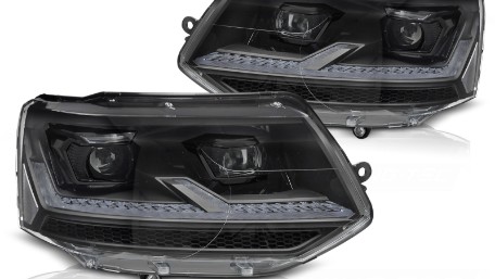 Full LED prednja svjetla SEQ žmigavci (crna) / VW Transporter Caravelle Multivan T5.1 Facelift (2010-2015), LPVX32