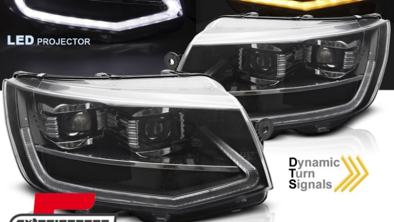 Full LED prednja svjetla SEQ žmigavci (crna) / VW Transporter T6 (2015-2019), LPVWX7