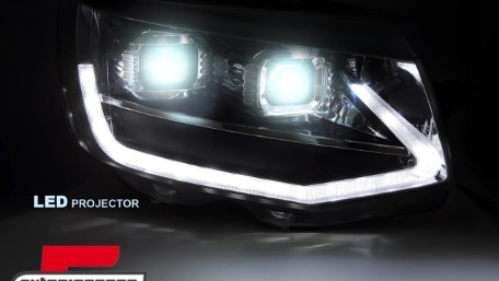Full LED prednja svjetla SEQ žmigavci (crna) / VW Transporter T6 (2015-2019), LPVWX7