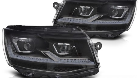 Full LED prednja svjetla SEQ žmigavci (crna/chrome) / VW T6 (2015-2019), LPVX35