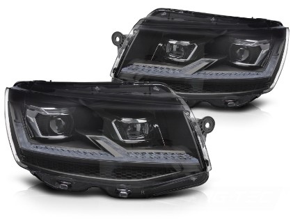 Full LED prednja svjetla SEQ žmigavci (crna/chrome) / VW T6 (2015-2019), LPVX35
