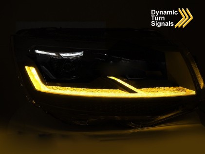Full LED prednja svjetla SEQ žmigavci (crna/chrome) / VW T6 (2015-2019), LPVX35