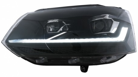 Full LED prednja svjetla SEQ žmigavci (crna/chrome) / VW Transporter Caravelle Multivan T5.1 Facelift (2010-2015), LPVX31