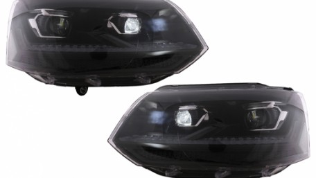 Full LED prednja svjetla SEQ žmigavci (crna/chrome) / VW Transporter Caravelle Multivan T5.1 Facelift (2010-2015), LPVX31