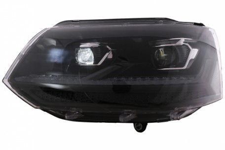Full LED prednja svjetla SEQ žmigavci (crna/chrome) / VW Transporter Caravelle Multivan T5.1 Facelift (2010-2015), LPVX31
