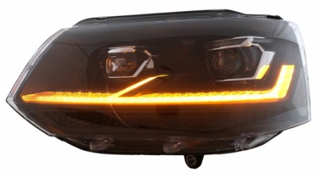 Full LED prednja svjetla SEQ žmigavci (crna/chrome) / VW Transporter Caravelle Multivan T5.1 Facelift (2010-2015), LPVX31