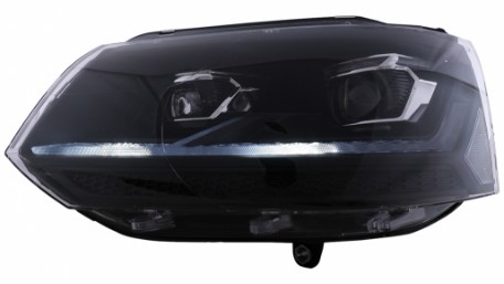 Full LED prednja svjetla SEQ žmigavci (crna/chrome) / VW Transporter Caravelle Multivan T5.1 Facelift (2010-2015), LPVX31