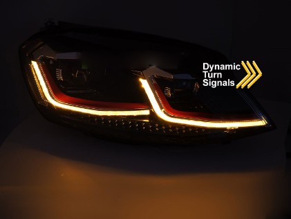 Full LED prednja svjetla SEQ žmigavci Facelift G7.5 GTI look / VW Golf 7 VII (2012-2017), LPVX08