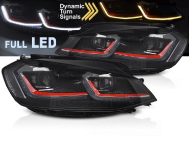 Full LED prednja svjetla SEQ žmigavci GTI look / VW Golf 7.5 Facelift (2017-2019), LPVX12
