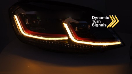 Full LED prednja svjetla SEQ žmigavci GTI look / VW Golf 7.5 Facelift (2017-2019), LPVX12