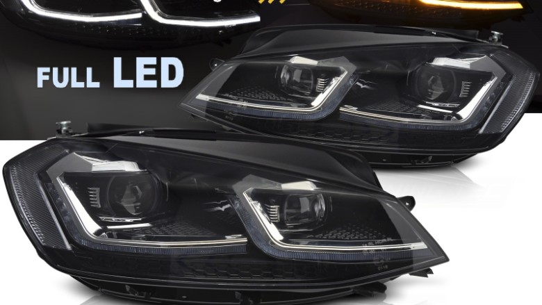 Full LED prednja svjetla SEQ žmigavci R line look / VW Golf 7.5 Facelift (2017-2019), LPVX11