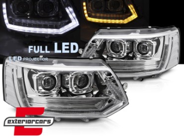 Full LED prednja svjetla SEQ žmigavci T6 look (chrome) / VW Transporter Caravelle Multivan T5.1 Facelift (2010-2015), LPVWY7