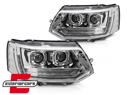Full LED prednja svjetla SEQ žmigavci T6 look (chrome) / VW Transporter Caravelle Multivan T5.1 Facelift (2010-2015), LPVWY7