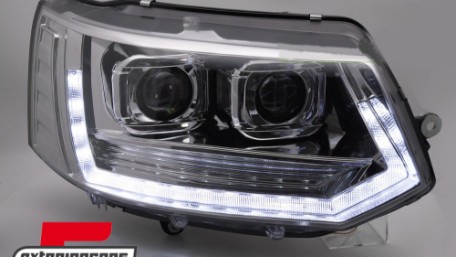 Full LED prednja svjetla SEQ žmigavci T6 look (chrome) / VW Transporter Caravelle Multivan T5.1 Facelift (2010-2015), LPVWY7