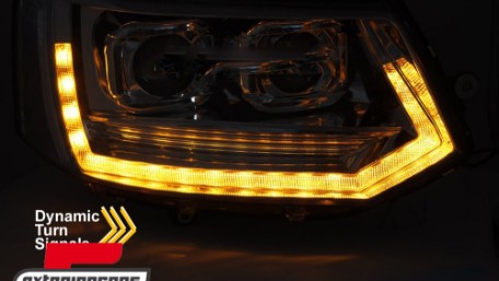 Full LED prednja svjetla SEQ žmigavci T6 look (chrome) / VW Transporter Caravelle Multivan T5.1 Facelift (2010-2015), LPVWY7